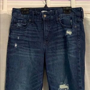 Dark Blue Power Straight High Rise Jeans